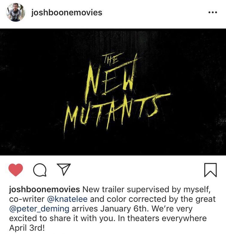 Director Josh Boone Says A 'New Mutants' Trailer Will Arrive In January