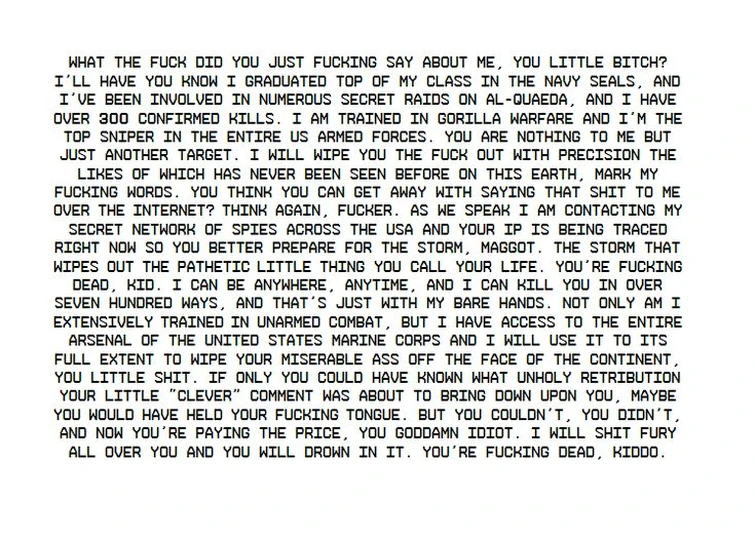 Give me your best copypasta of all time | Fandom