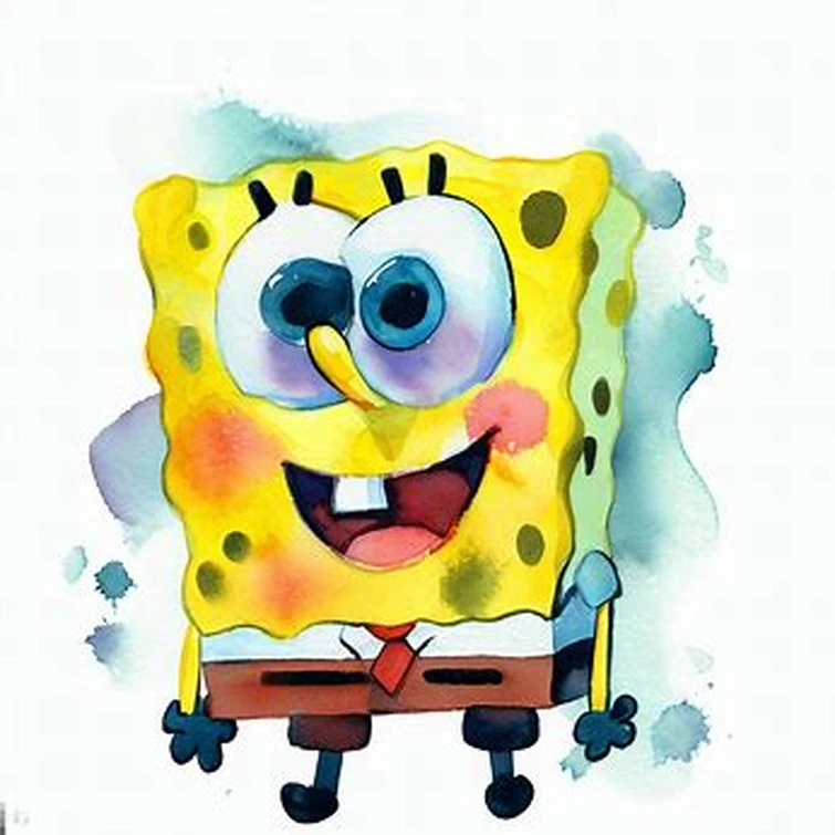SpongeBob SquarePants Watercolor AI Art | Fandom