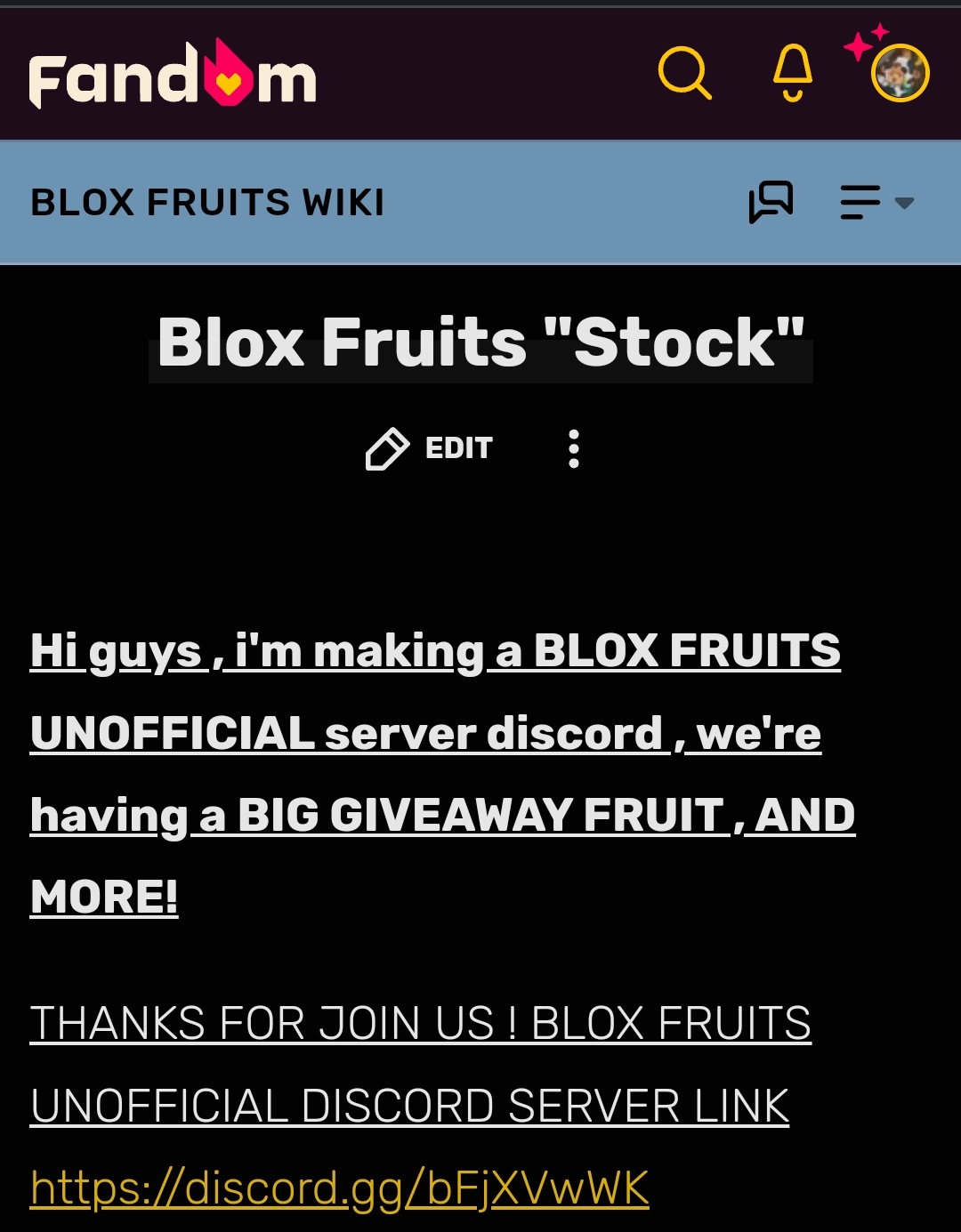 Blox Fruits Discord Server Link 