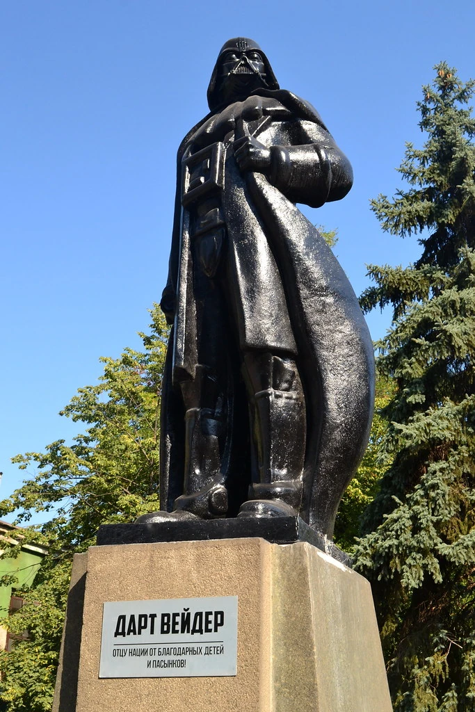 Darth Vader statue in Odesa, Ukraine (the head contains a WiFi hotspot