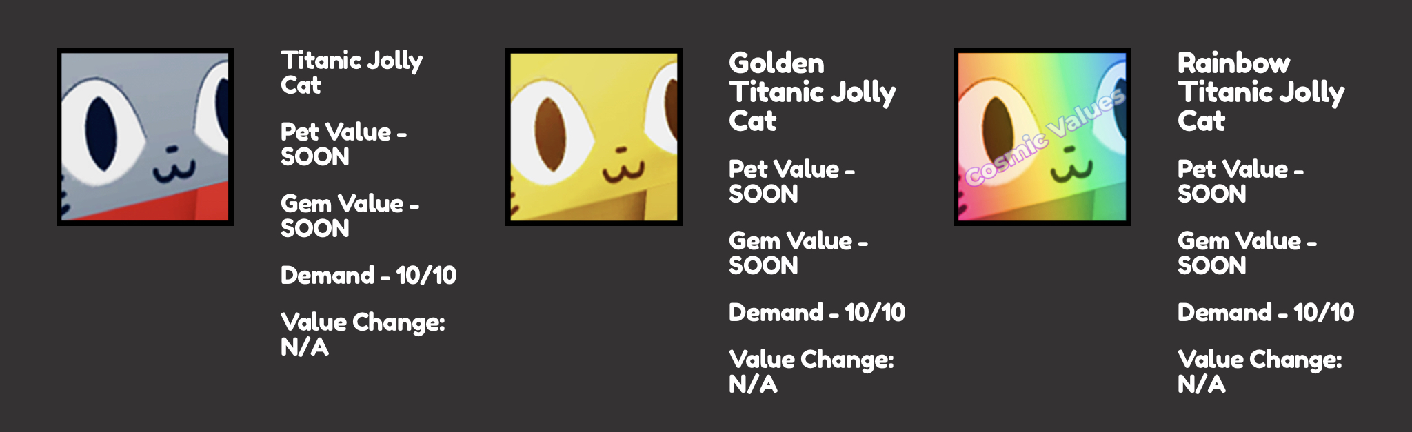 Titanic Jelly Cat Value - Pet Simulator X