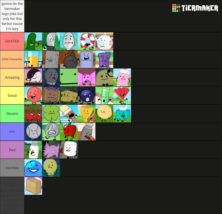 Inanimate Insanity tierlist | Fandom