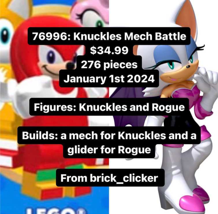 First Look at Knuckles And Rouge In Leaked Sonic LEGO Sets