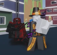 HRposing.png (296 KB) Hierophant Red and its user posing together.