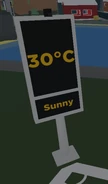 Thermometer located in one of the corners of the Soccer Field.