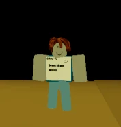 A player using the "/e gangdance" Emote.