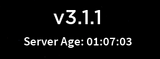 Text on the top of the screen that shows the gamne version and server time.