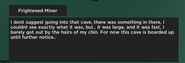 The Frightened Miner's Text Box.