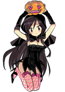 Yūko dans un costume d'Halloween