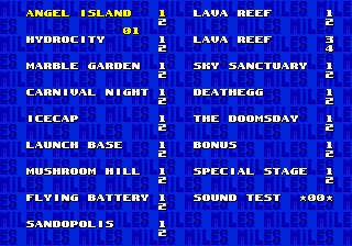 Sonic the Hedgehog (1991), A Gamer's Cheat Codes Wiki