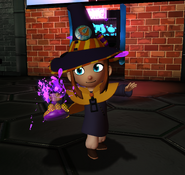 Hat Kid using her Brewing Hat.