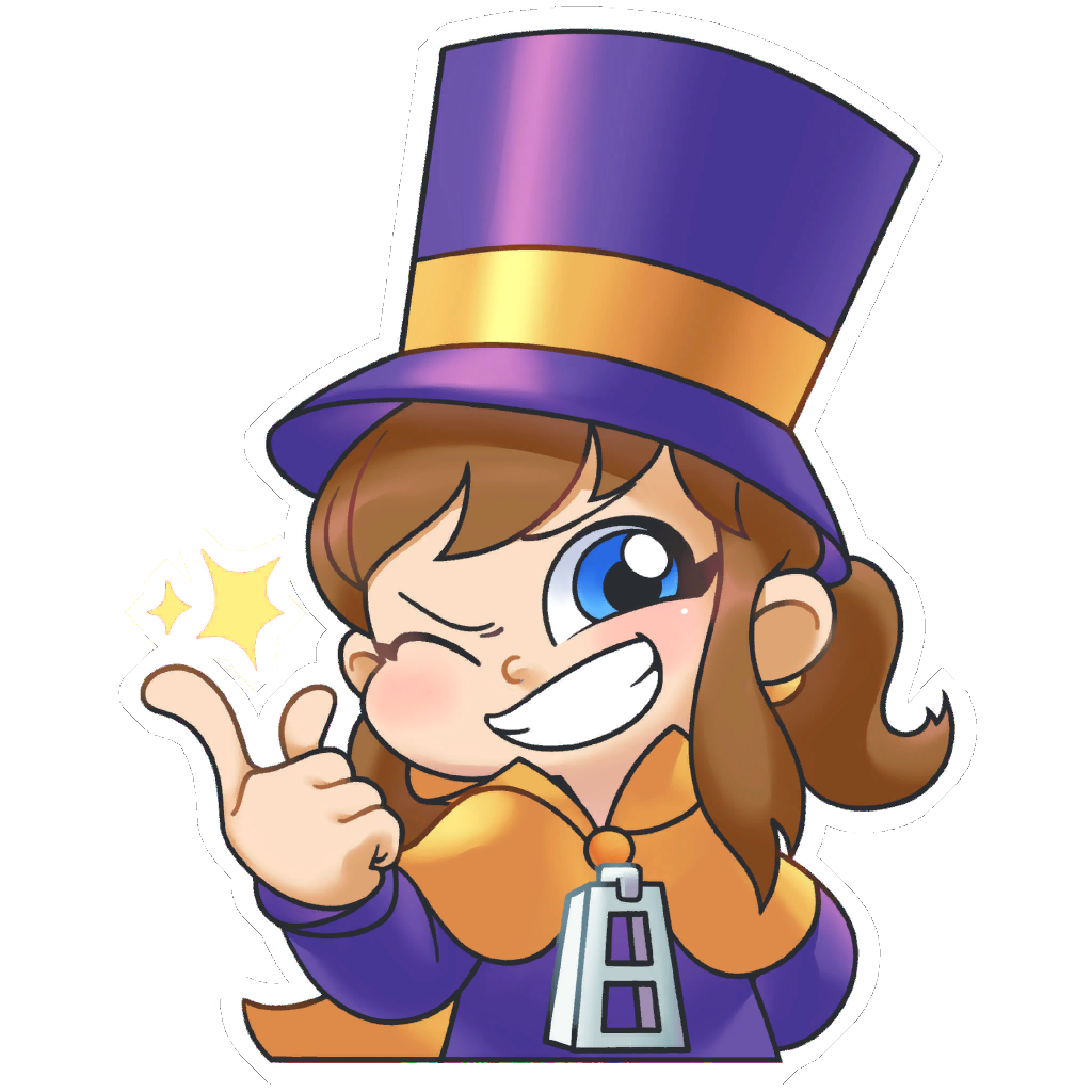 A Hat in Time Wooden Pins and Stickers IN STOCK 