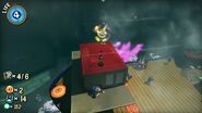 Fourth level of the Mafia of Cooks purple rift. Located on top of the ship, using the orange parasolla to jump up.