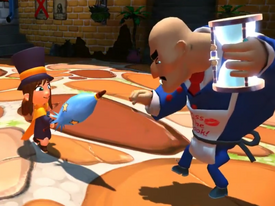 Hat Kid steals the umbrella