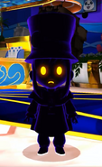 The sixth outfit shown in the trailer. It makes Hat Kid look like the Snatcher or one of his minions. It was originally part of the Material Girl mod on Steam made by Argle Bargle