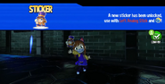 Hat Kid finding one of the new stickers