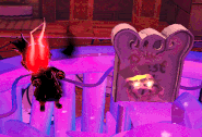 Bow Kid after having been cursed in Vanessa's Curse next to the gravestone spawned. Note the soul is still Hat Kid's.