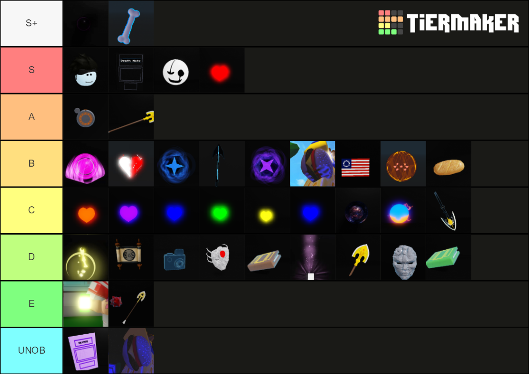 A Universal Time - ALL STANDS and ITEMS TIER LIST + ITEM SPAWN MUSIC, Roblox