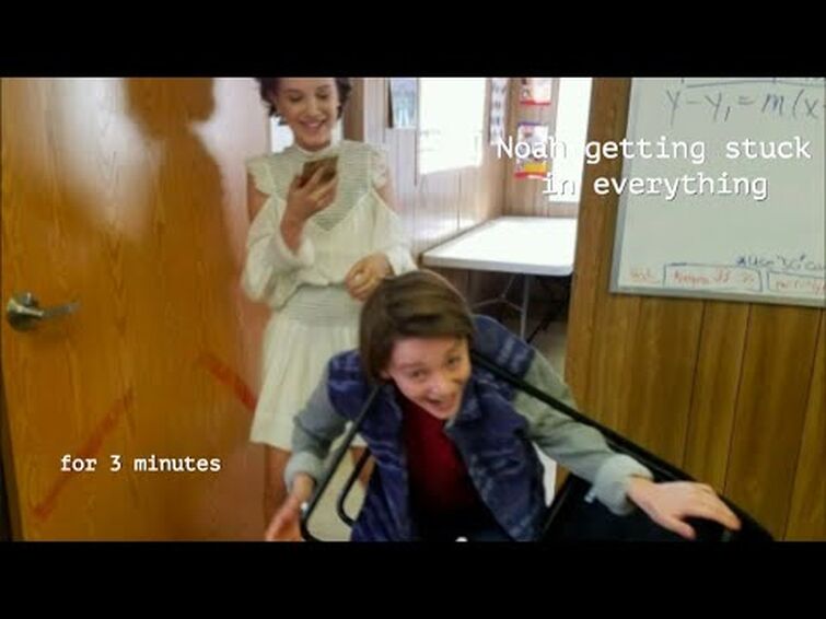 noah schnapp getting stuck in everything for 3 minutes