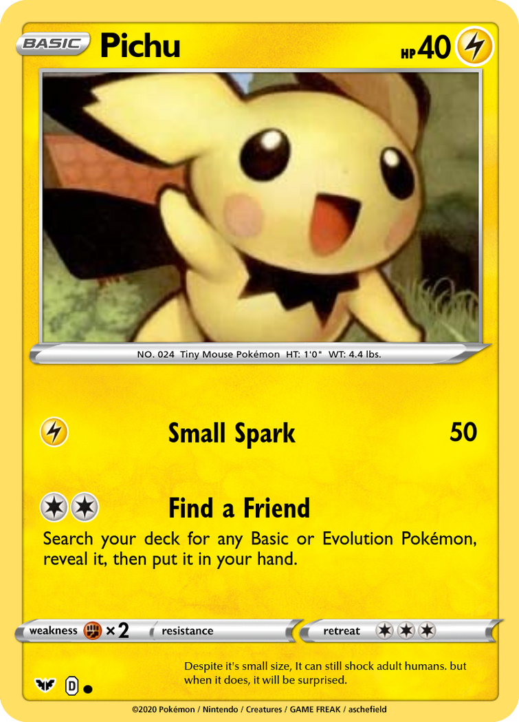 My Version of a Pichu Card | Fandom