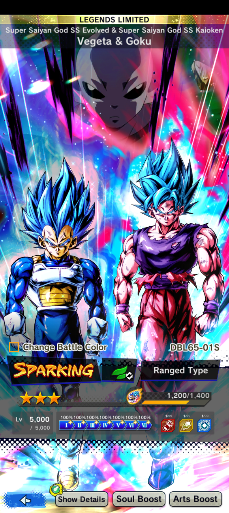 Goku SSJ Blue Kaioken x20 and Vegeta SSJ Blue Evolution vs GoD