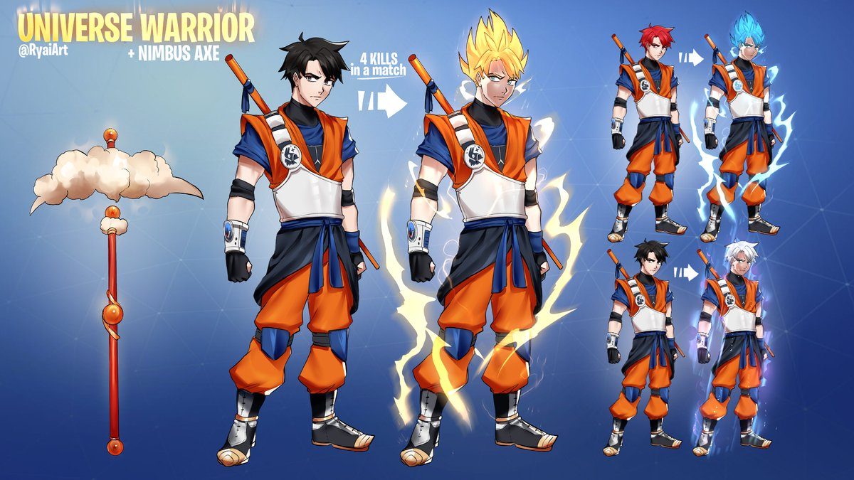fortnite goku desging - goku vs fortnite