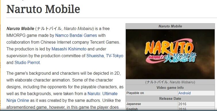 Naruto mobile - English