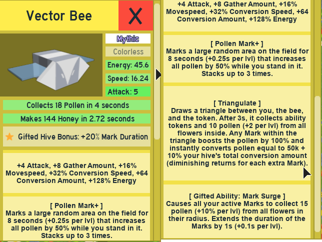 Bee Swarm Simulator Gifted Vector Bee