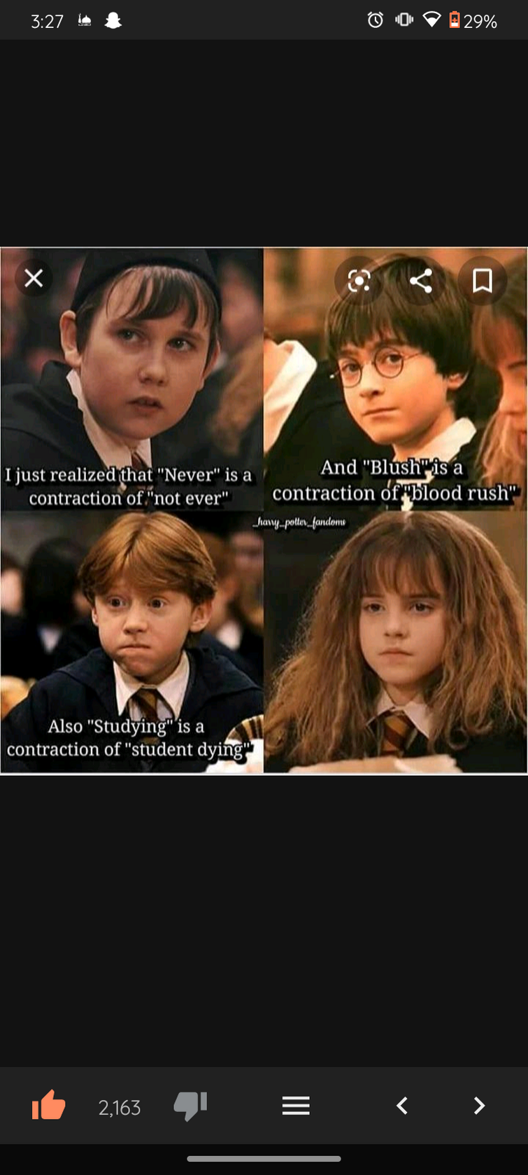 Harry Potter • student dying • contraction • meme • funny