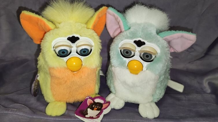 sunny yellow and mint green Furby adult version