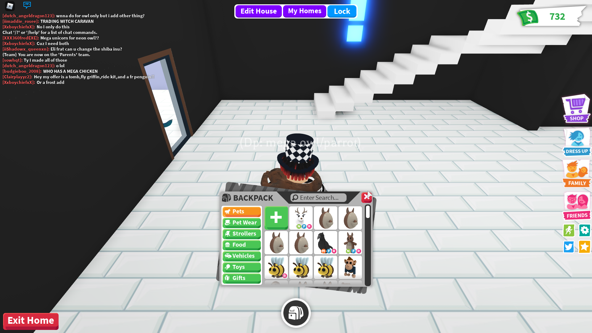Trading My Inventory Looking For Mega Evil Uni Parrot Owl Fandom - please take the other one in my inventory roblox