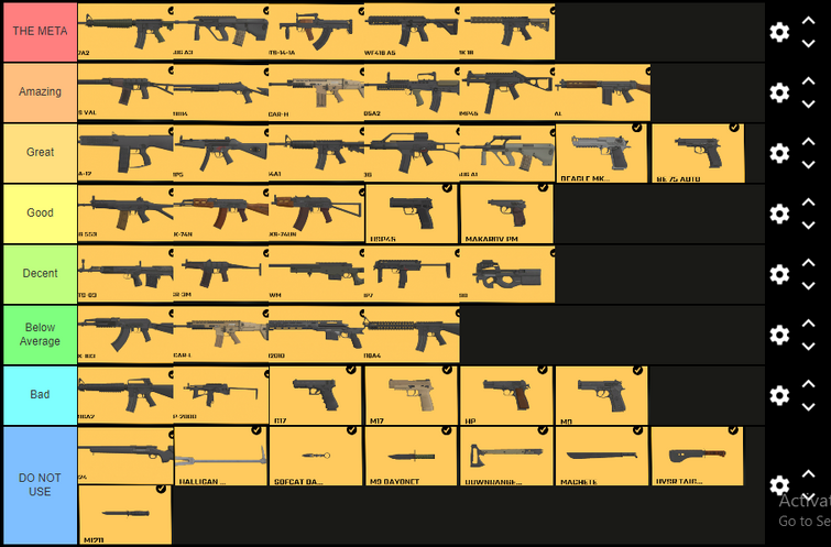 Base Game Weapon Tier List (2023)