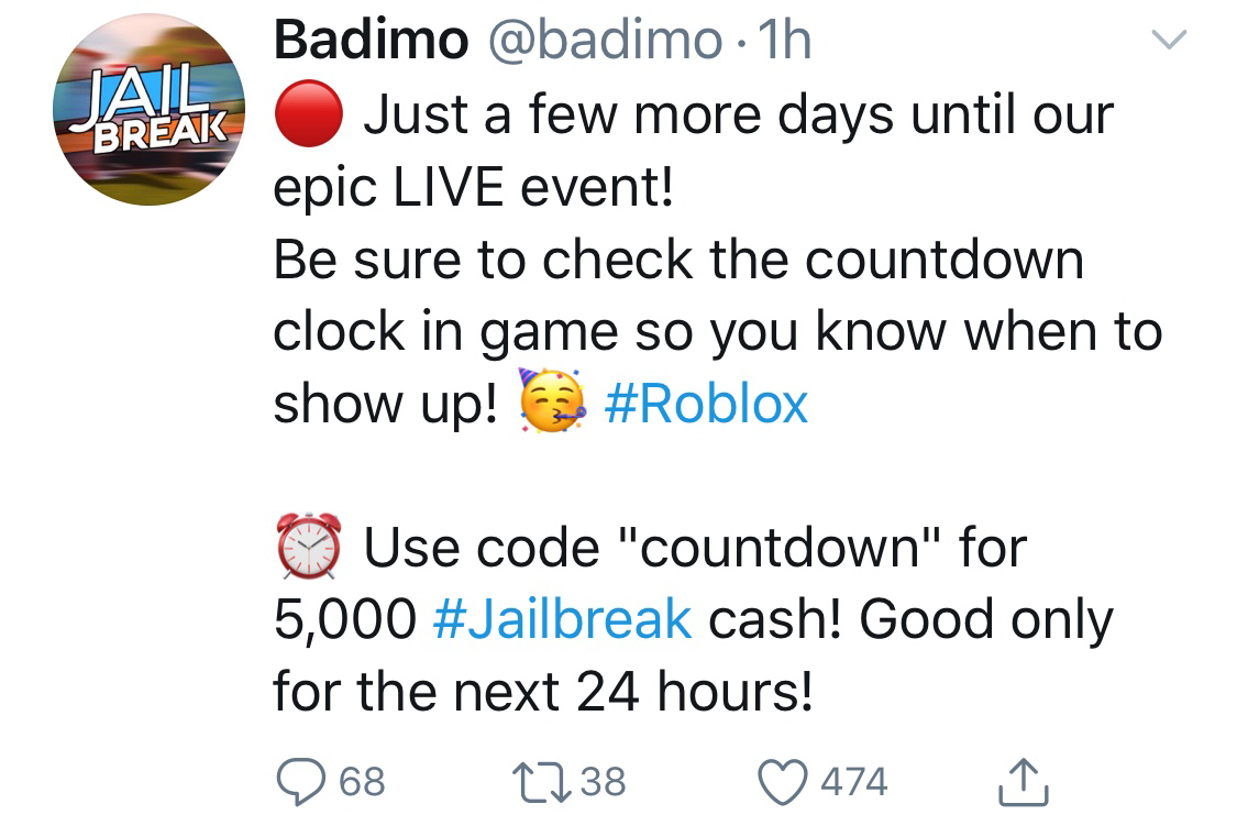 New Jailbreak Codes