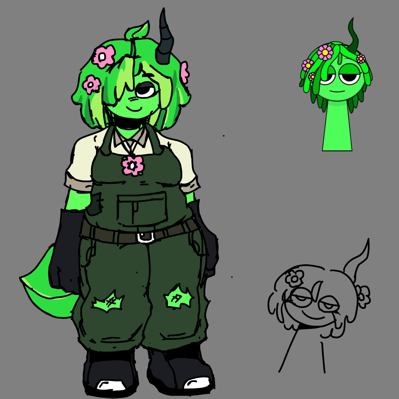 my freaking cool art of the green one i their name i don’t