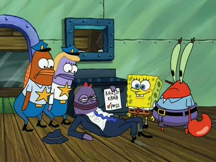 Spongebob and Mr. Krabs's actions in Nasty Patty Fandom
