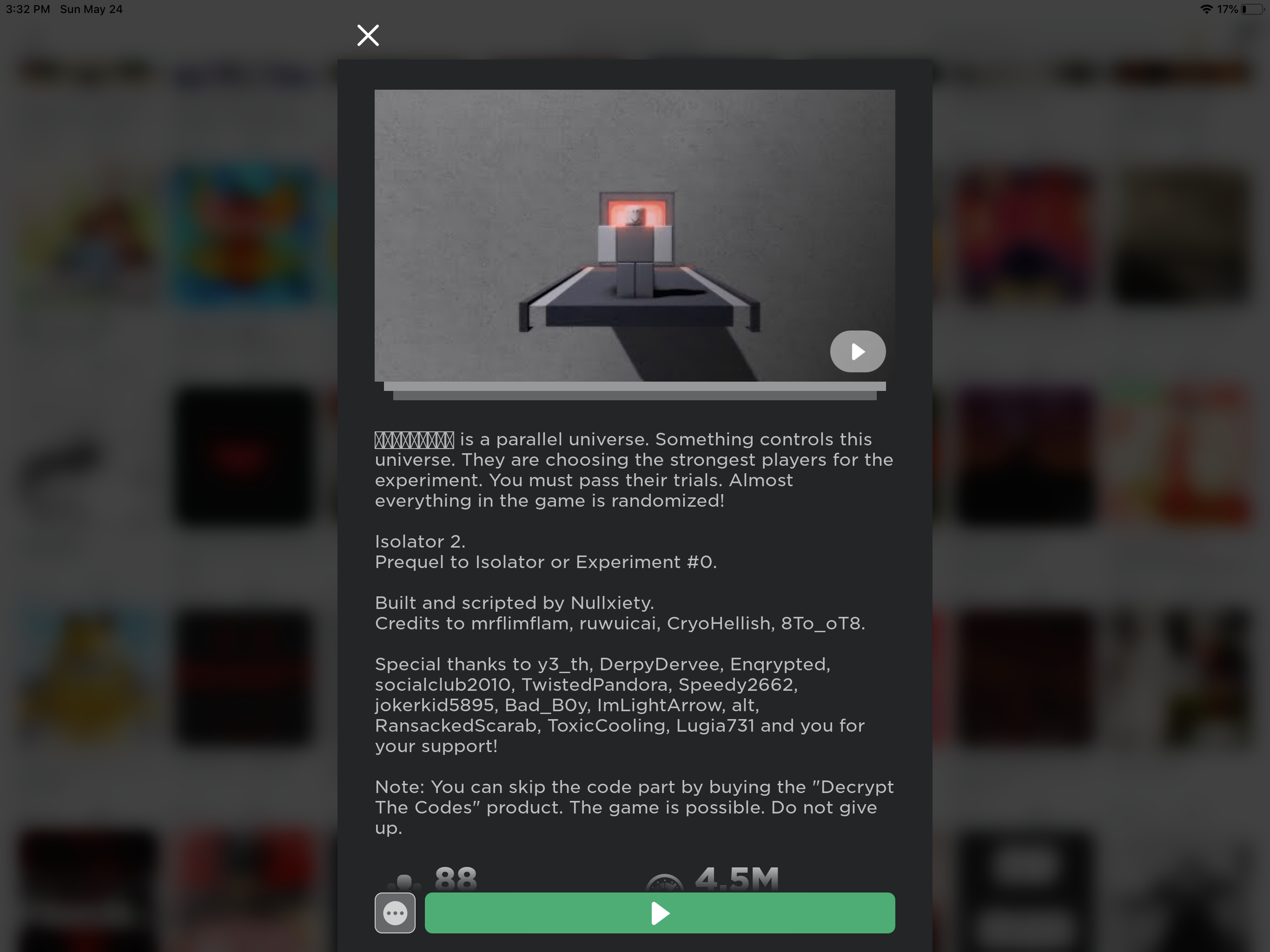 Closed Sorry Fandom - nullxiety roblox game code