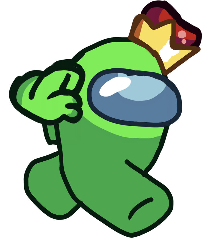 HD Lime Among Us Mini Crewmate Baby Sus Sticky Note Hat PNG