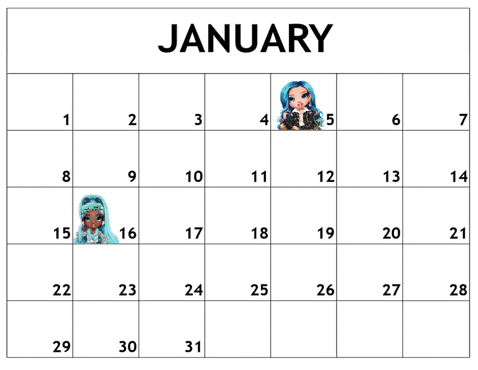 Rainbow High Birthday Calendar January (my headcanon) Fandom