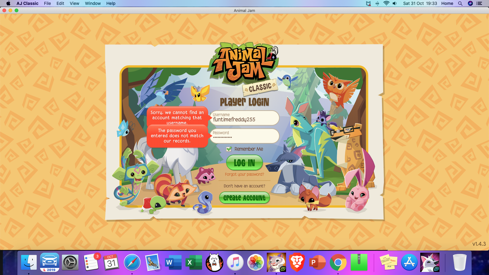 animal jam I im in the app it says the password is wrong but it's not |  Fandom