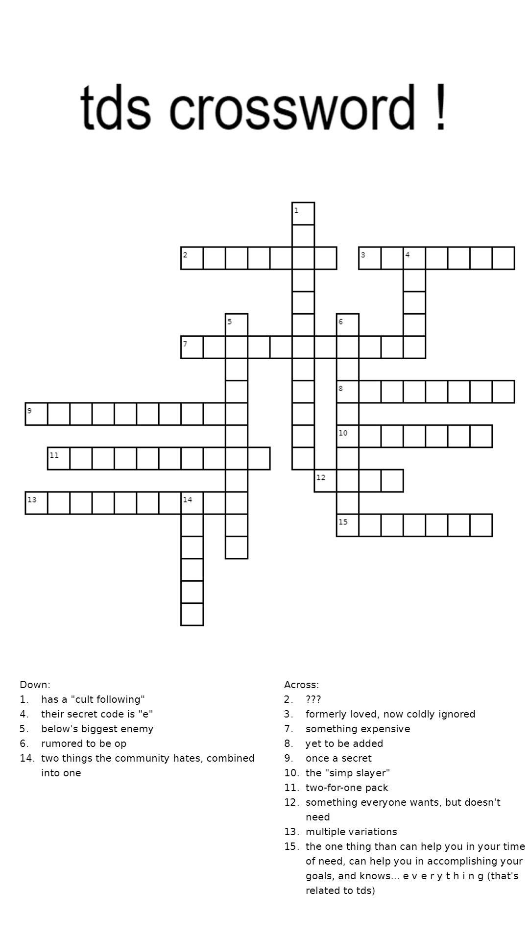 tds crossword Fandom