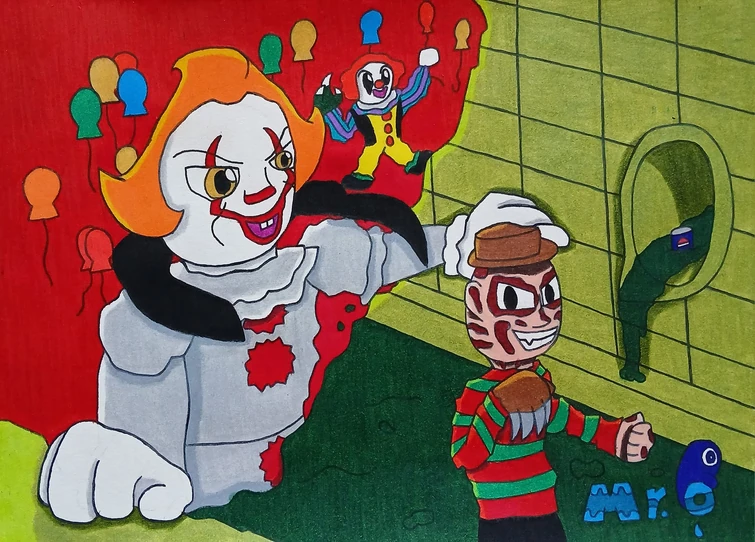 Horror MU 2 Freddy Krueger vs Pennywise! Fan Art by Mr.O! Fandom