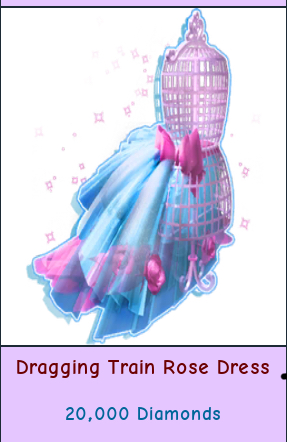 Dragging Train Rose Dress Royale High