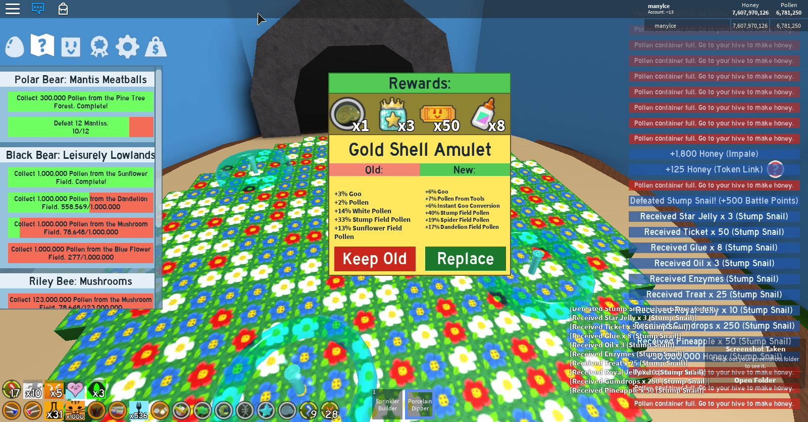 Bee Swarm Simulator Wiki Stump Snail Amulet