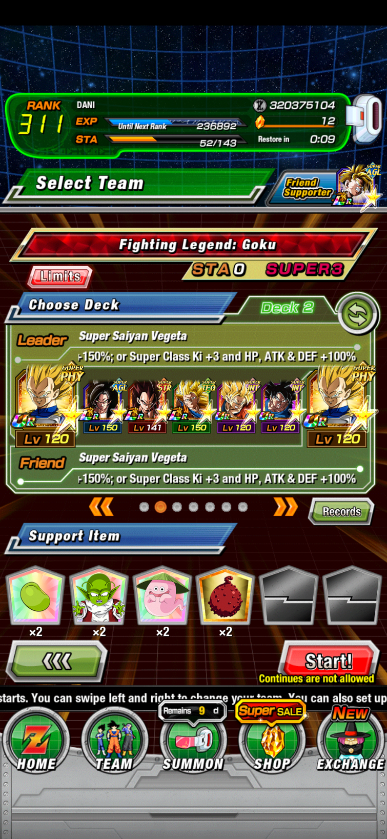 Need suggestions to make a best team against Fighting legend Goku