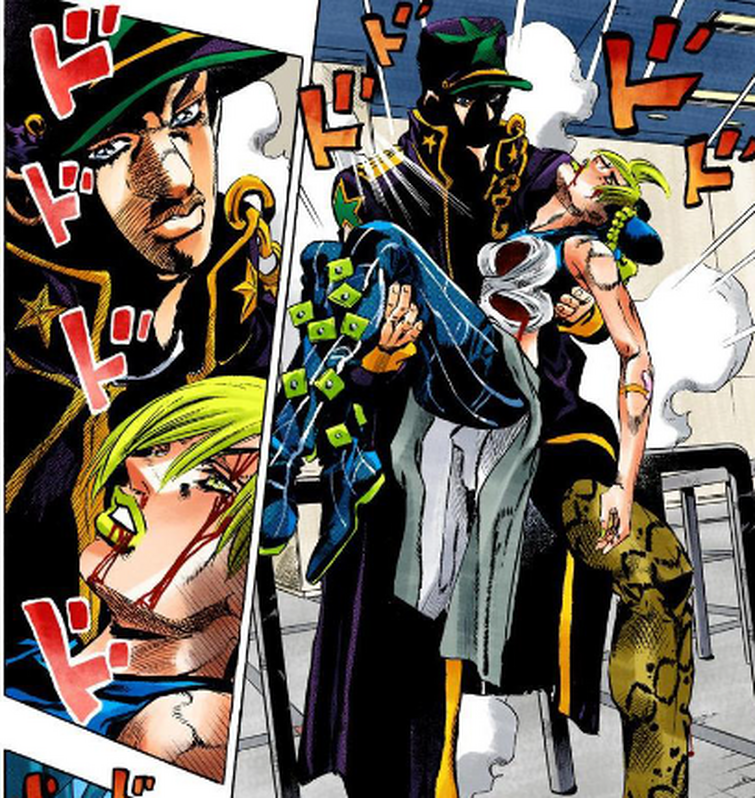 Curiosidades e tweets sobre JOJO on X: Agora já na parte 6, bem no seu  final, Jotaro estaria brigando contra o Made In Heaven de Pucci, e  infelizmente acaba sendo derrotado e