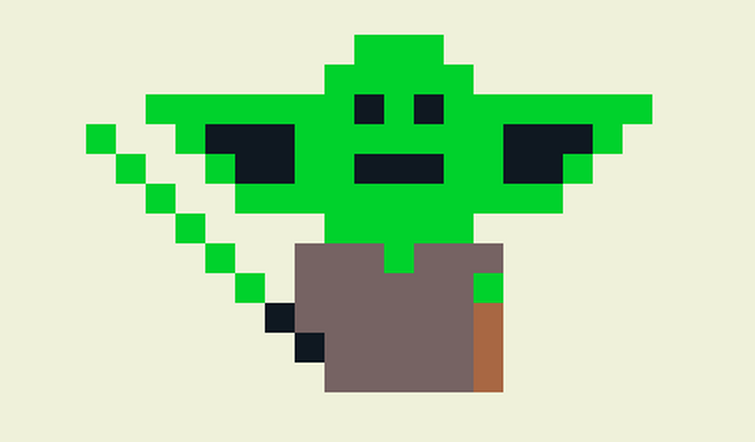 Baby Yoda Pixel Art, Star Wars Pixel Art