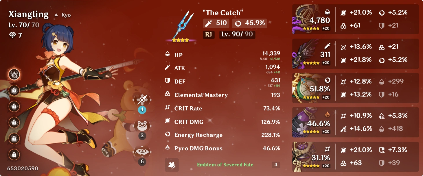 needing advice for my subdps xiangling build Fandom