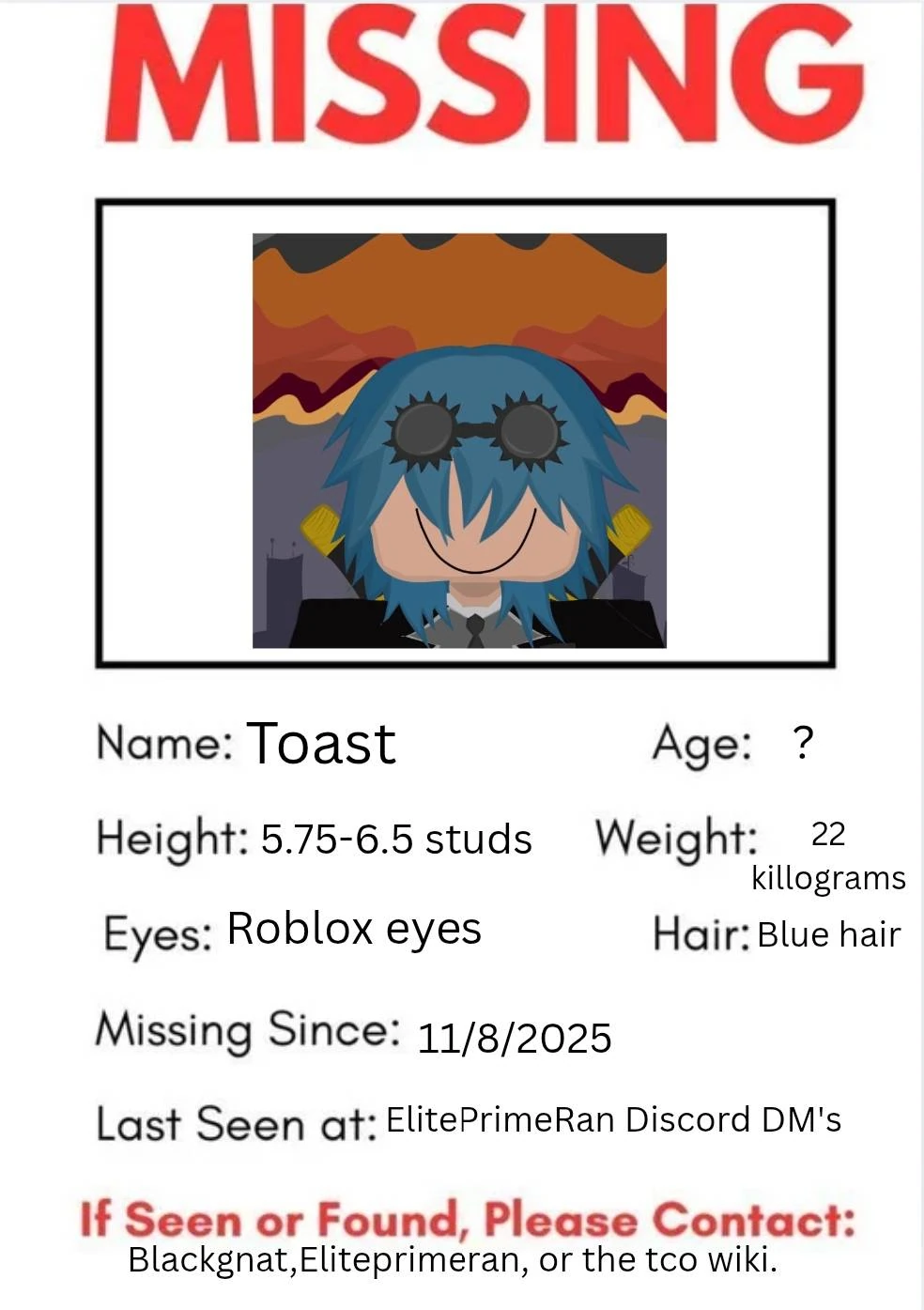 TOAST IS STILL MISSING | Fandom