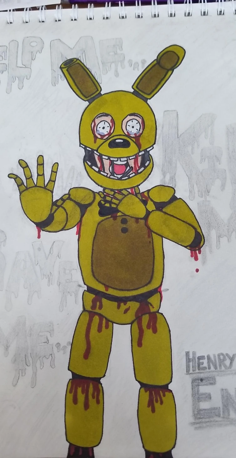 Updated Colored William Afton Getting Springlocked Drawing! Fandom